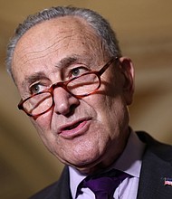 Senate Majority Leader Charles Schumer is facing a 50-50 Senate, with 60 votes needed to break a filibuster.
Mandatory Credit:	Kevin Dietsch/Getty Images