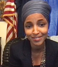 U.S. Rep. Ilhan Omar addresses a virtual panel June 17 ahead of World Refugee Day hosted by Lutheran Immigration and Refugee Service.