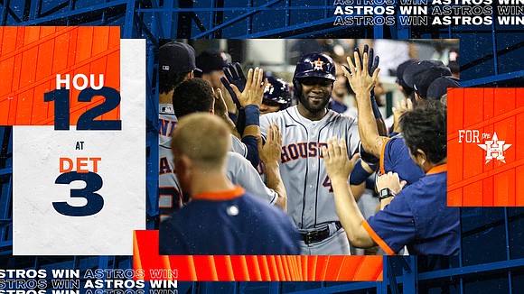 On Thursday night the Houston Astros defeated the Detroit Tigers by a score of 12-3 to extend their win streak …