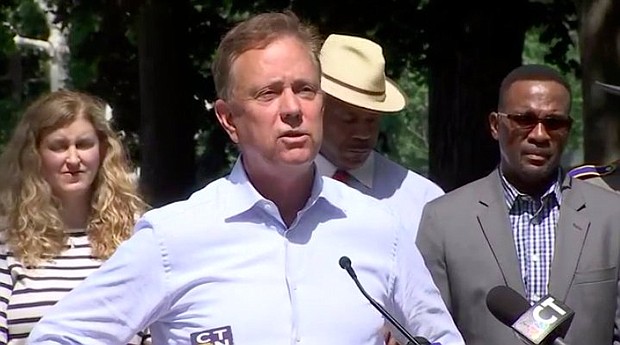 The governor Ned Lamong addressed a rise in gun violence during a news conference on Monday morning.
Mandatory Credit:	WFSB