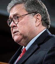 Former Attorney General William Barr details break with Trump on election fraud claims in new book.
Mandatory Credit:	Sarah Silbiger/Getty Images