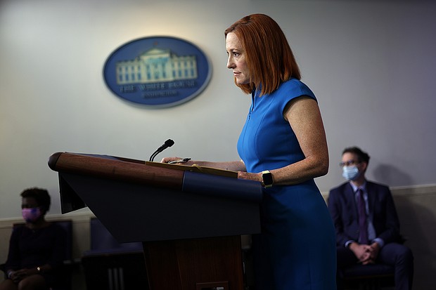 White House Press Secretary Jen Psaki said there will be "serious consequences" if Iranian leaders continue to arm and fund militia groups in the region.
Mandatory Credit:	Alex Wong/Getty Images