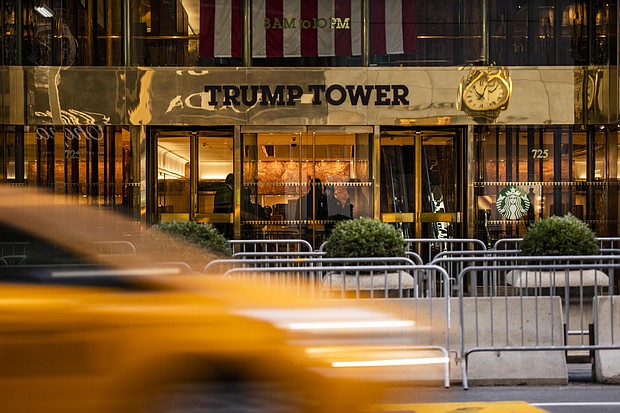 The Trump Organization could face criminal charges in New York as soon as next week. This image shows the entrance to the Trump Tower in New York, on January 24.
Mandatory Credit:	 Mark Kauzlarich/Bloomberg/Getty Images