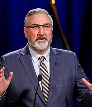 Jobless workers filed a lawsuit earlier this month challenging Republican Gov. Eric Holcomb's order to cease the payments.
Mandatory Credit:	Darron Cummings/AP