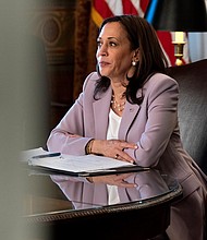 The White House dove into damage control after reports of dysfunction and infighting in Vice President Kamala Harris' office, pictured here in Washington, on June 23, according to people who spoke to CNN.
Mandatory Credit:	Jacquelyn Martin/AP