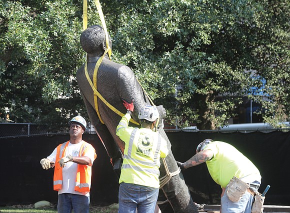 After 45 years in Capitol Square in Downtown, the statue commemorating arch-segregationist Harry F. Byrd Sr. was removed Wednesday morning, ...