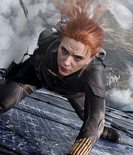 Scarlett Johansson stars as Black Widow in the new Marvel movie. Millions of fans are about to return to a movie theater for the first time since "social distancing" began.
Mandatory Credit:	Courtesy Marvel Studios