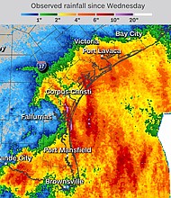 A flash flood emergency was issued for Rockport and Fulton, Texas, on the afternoon of July 7 after almost a foot of rain fell across the region in a short period of time.
Mandatory Credit:	CNN Weather
