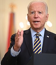 US President Joe Biden is pictured speaking about the situation in Afghanistan from the East Room of the White House on July 8. on July 12, Biden expressed support for the Cuban people amid rare protests in the country over a lack of freedoms and a worsening economy.
Mandatory Credit:	SAUL LOEB/AFP/Getty Images