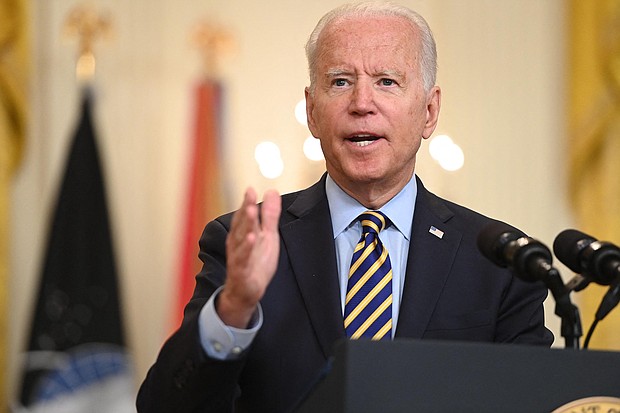US President Joe Biden is pictured speaking about the situation in Afghanistan from the East Room of the White House on July 8. on July 12, Biden expressed support for the Cuban people amid rare protests in the country over a lack of freedoms and a worsening economy.
Mandatory Credit:	SAUL LOEB/AFP/Getty Images
