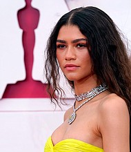 Zendaya, here at the Academy Awards in April, voices the character of Lola Bunny in "Space Jam: A New Legacy." She says she is surprised by the controversy over the redesign of Lola in order to make the character less sexualized.
Mandatory Credit:	Chris Pizzello/Pool/Getty Images