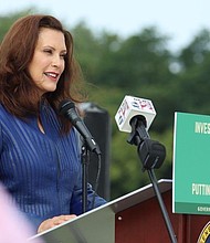 Gov. Gretchen Whitmer announced plans to create a new state park in Flint using federal funds from President Joe Biden's American Recovery Plan.
Mandatory Credit:	Gov Gretchen Whitmer's Office