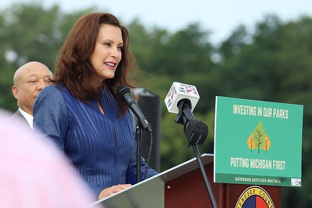 Gov. Gretchen Whitmer announced plans to create a new state park in Flint using federal funds from President Joe Biden's American Recovery Plan.
Mandatory Credit:	Gov Gretchen Whitmer's Office