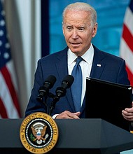 US President Joe Biden speaks about the Covid-19 response and the US vaccination program in the Eisenhower Executive Office Building in Washington, DC, July 6.
Mandatory Credit:	Saul Loeb/AFP/Getty Images