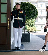 Singer Olivia Rodrigo arrives at the White House to promote the Covid-19 vaccine on July 14, in Washington.
Mandatory Credit:	Evan Vucci/AP