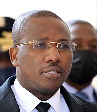 Haitian Interim Prime Minister Claude Joseph speaks during a press conference  at Haitian Interim Prime Minister Claude Joseph's residence on July 16 in Port-au-Prince. Joseph will step down and hand power to Ariel Henry, the elections minister told CNN on July 19.
Mandatory Credit:	VALERIE BAERISWYL/AFP/Getty Images