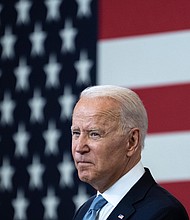 U.S. President Joe Biden speaks about voting rights on July 13 in Philadelphia. Biden plans to use remarks to directly counter concerns that his sweeping economic agenda will serve as an accelerant to inflation amid growing concern about price hikes across the economic spectrum.
Mandatory Credit:	Drew Angerer/Getty Images