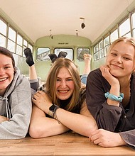 From left to right, Bekah King, Abi Roberts, and Morgan Tabor on the floor of their bus.
Mandatory Credit:	Courtesy Morgan Tabor