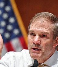Rep. Jim Jordan, an Ohio Republican, speaks during a House Judiciary Committee hearing in June 2020. Nancy Pelosi is rejecting Jordan and Rep Jim Banks of Indiana from joining the select committee to investigate the deadly January 6 insurrection on Capitol Hill.
Mandatory Credit:	MANDEL NGAN/AFP/POOL/Getty Images
