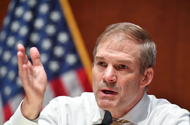 Rep. Jim Jordan, an Ohio Republican, speaks during a House Judiciary Committee hearing in June 2020. Nancy Pelosi is rejecting Jordan and Rep Jim Banks of Indiana from joining the select committee to investigate the deadly January 6 insurrection on Capitol Hill.
Mandatory Credit:	MANDEL NGAN/AFP/POOL/Getty Images
