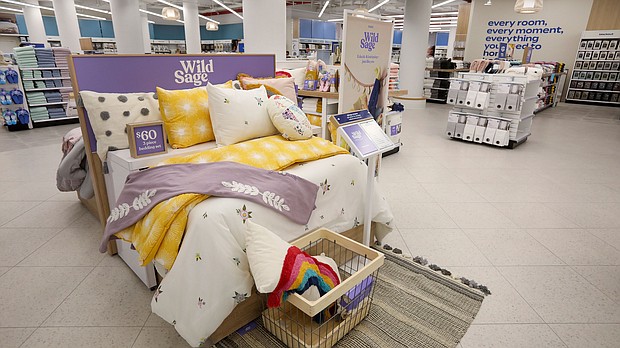 The new bedding section is seen at the store with Bed Bath & Beyond's private label Wild Sage brand. An executive described the old bedding area as "dark and gloomy."
Mandatory Credit:	Rob Tannenbaum/Bed Bath & Beyond