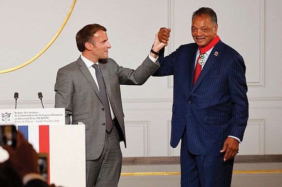 The Rev. Jesse Jackson was awarded France’s highest award on Monday for helping “change the destiny of the United States” ...