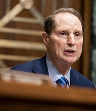 Democratic Sen. Ron Wyden of Oregon will not advance President Joe Biden's pick to lead US Customs and Border Protection until he receives more answers about the agency's role in the Portland unrest last year.
Mandatory Credit:	Sarah Silbiger/Getty Images