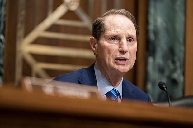 Democratic Sen. Ron Wyden of Oregon will not advance President Joe Biden's pick to lead US Customs and Border Protection until he receives more answers about the agency's role in the Portland unrest last year.
Mandatory Credit:	Sarah Silbiger/Getty Images