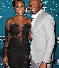 Issa Rae, shown at the Essence Black Women in Hollywood Awards in Beverly Hills in 2017, with Louis Diame, whom she has married.
Mandatory Credit:	Leon Bennett/Getty Images