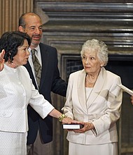 Celina Baez Sotomayor, the mother of Supreme Court Justice Sonia Sotomayor, died on July 25 at 94 of complications from cancer, according to a family friend.
Mandatory Credit: Paul J. Richards/AFP/Getty Images