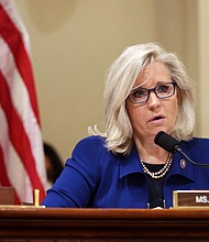 Rep. Liz Cheney delivers opening remarks, before members of the Select Committee as they investigate the January 6 attack on the US Capitol, during their first hearing in the Cannon House Office Building on Capitol Hill in Washington, DC, on July 27.
Mandatory Credit: CHIP SOMODEVILLA/AFP/POOL/Getty Images
