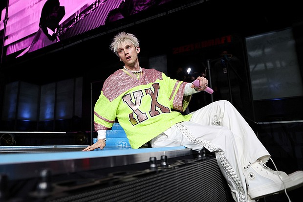 Machine Gun Kelly isn't a fan of his new movie, "Midnight in the Switchgrass."
Mandatory Credit:	Ben Liebenberg/AP