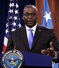 Defense Secretary Lloyd Austin holds a news conference on July 21, at the Pentagon in Washington, DC. Austin said July 27 that China's claims and actions in the Indo-Pacific threaten the sovereignty of nations around the region while Washington is committed to building partnerships that guarantee the vital interest of all nations.
Mandatory Credit: Olivier Douliery/AFP/Getty Images