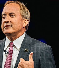 Texas Attorney General Ken Paxton speaks during the Conservative Political Action Conference held at the Hilton Anatole on July 11 in Dallas. Former President Donald Trump has endorsed Paxton in his bid for re-election, snubbing George P. Bush.
Mandatory Credit: Brandon Bell/Getty Images