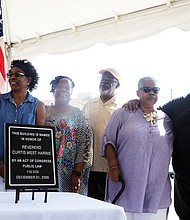 Hopewell pays homage to the Rev. Curtis Harris/Hopewell’s post office has a new name. It is now the Rev. Curtis W. Harris Post Office in honor of the late pastor and civil rights leader who became Hopewell’s first Black mayor in 1998. Daughter-in-law Renate Harris of Hopewell, and five of his children, R. Michelle Harris Pritchett of Waldorf, Md., Karen Harris Bradford of Hopewell, Curtis Harris Jr. of Fayetteville, Ga., Dr. Joanne Harris Lucas of Virginia Beach and Michael Harris of Hopewell.