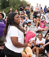 Rep. Cori Bush of Missouri speaks Tuesday to supporters who joined her on the steps of the U.S. Capitol in demanding a federal eviction moratorium to help the millions of Americans in danger of losing their homes during the pandemic. President Biden and the federal Centers for Disease Control and Prevention announced a short-term fix on Tuesday after pressure from Rep. Bush and the public.