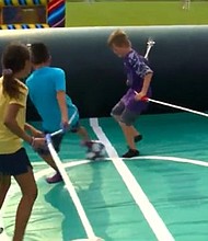 Children play during a family fun day to raise money for Wyatt Halverson Hugs, a charity named for a 7-year-old boy who died of brain cancer.
Mandatory Credit:	KCCI