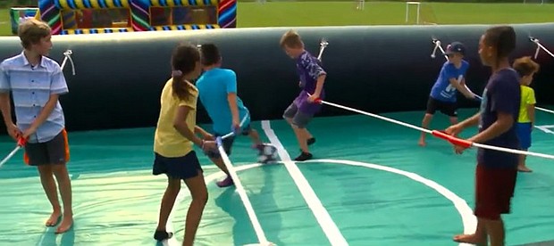 Children play during a family fun day to raise money for Wyatt Halverson Hugs, a charity named for a 7-year-old boy who died of brain cancer.
Mandatory Credit:	KCCI