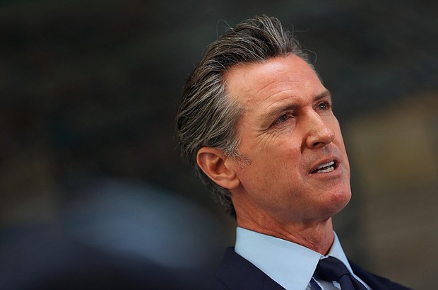 California Gov. Gavin Newsom will announce Aug. 11 that teachers and other school employees must either be vaccinated against Covid-19 or submit to regular testing.
Mandatory Credit:	Justin Sullivan/Getty Images