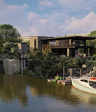 This rendering of the planned James River Center shows the river access to the environmental education center.