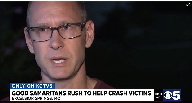 Siegal called for his dad, Matt Siegal, and the two men sprinted after the car which rolled across the street, and between two barns towards a deep pond in a field.
Mandatory Credit:	KCTV