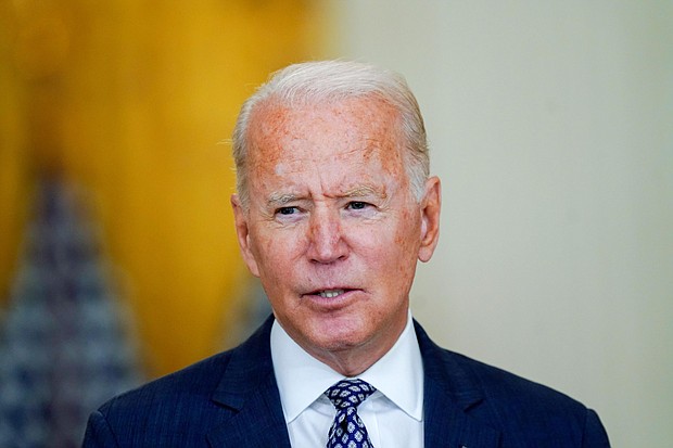 President Joe Biden on Monday will encourage Americans who have been waiting for full FDA approval to get their Covid-19 vaccination. Biden is seen here at the White House, on August 20.
Mandatory Credit:	Manuel Balce Ceneta/AP