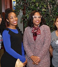Dr. Young (center) poses with TSU staffers during the “Meet and Greet".

Photo by Andrew McCray