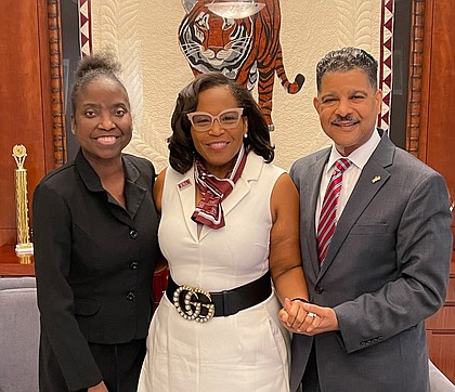 Houston Style Magazine's Managing Editor Jo-Carolyn Goode, Texas Southern University President Dr. Lesia L. Crumpton-Young, and Houston Style Magazine's Publisher Francis Page, Jr.