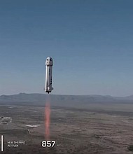 Blue Origin completed its first test flight with no passengers Thursday morning.
Mandatory Credit:	Blue Origin