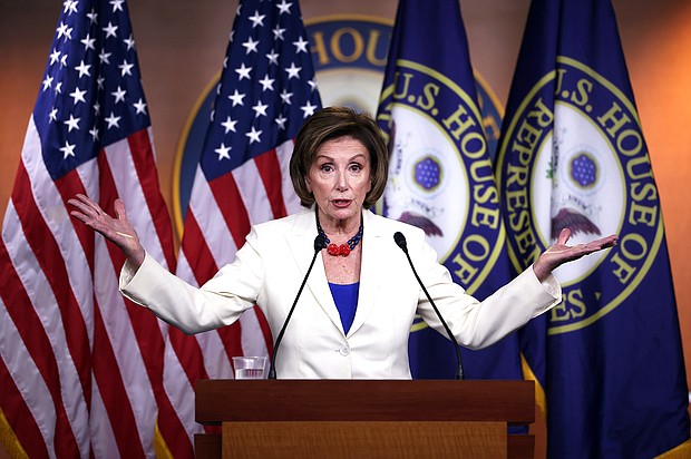 House Democrats are divided over how to enact President Joe Biden's sweeping infrastructure agenda. Nancy Pelosi is seen here at the U.S. Capitol on May 20, in Washington, DC.
Mandatory Credit:	Kevin Dietsch/Getty Images North America/Getty Images