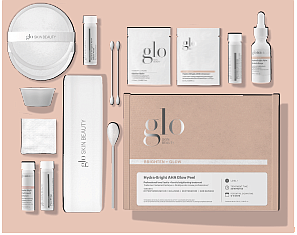 HYDRA-BRIGHT AHA GLOW PEEL KIT INCLUDES:
• Hydra-Bright AHA Cleanser sample packette
• Hydra-Bright Pro 5 Liquid Exfoliant 7mL / 0.23 fl. oz.
• Peel Prep 7mL / 0.23 fl. oz.
• Barrier Balm sample packette
• Hydra-Bright AHA Glow Peel 7mL / 0.23 fl. oz.
• Peel Neutralizer 7mL / 0.23 fl. oz.
• Hydra-Bright Alpha Arbutin Drops 13mL / 0.43 fl. oz.
• Glycolic Applicator
• (2) Cotton Swabs
• (3) 2x2 Gauze Pads
• Mask Cup