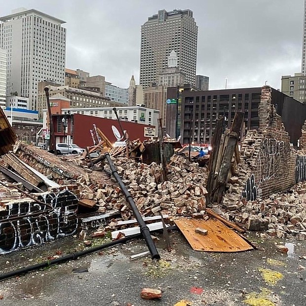 New Orleans' emergency preparedness campaign shares images of damage across the city following Hurricane Ida.
Mandatory Credit:	NOLA Ready