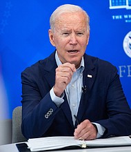 President Joe Biden, seen here in Washington, DC, on August 28, is set to speak Monday afternoon on Hurricane Ida relief efforts.
Mandatory Credit:	Saul Loeb/AFP/Getty Images
