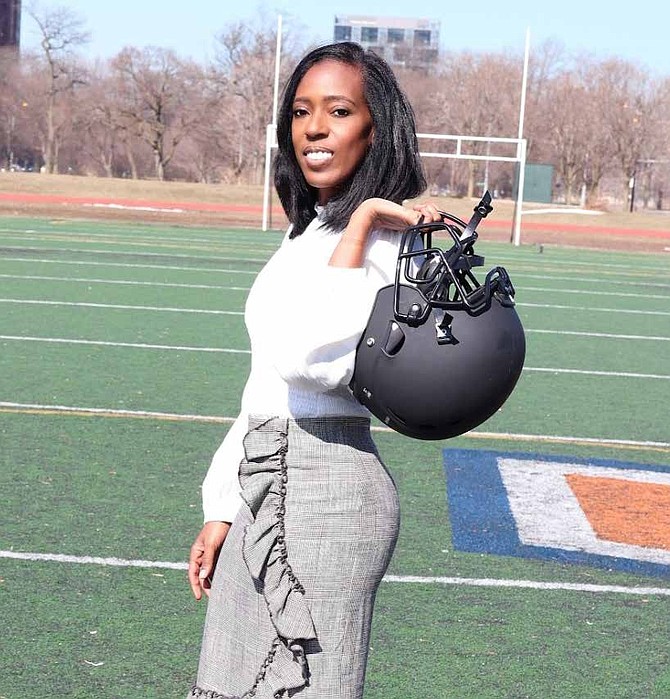 Michelle Dunham is a professional football player and attorney who launched a podcast called Ladies Ball Too, which highlights young women and girls in sports. Photos provided by Felicia Apprey